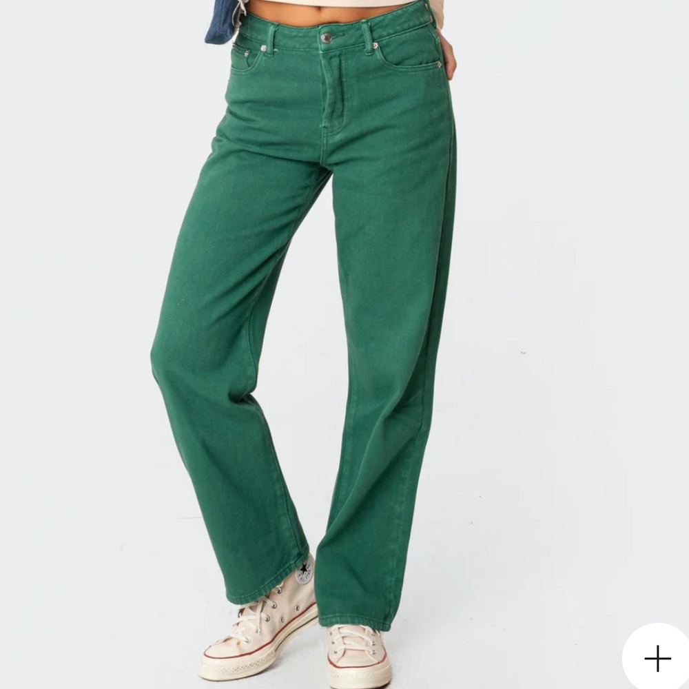 Wide leg green jeans size S